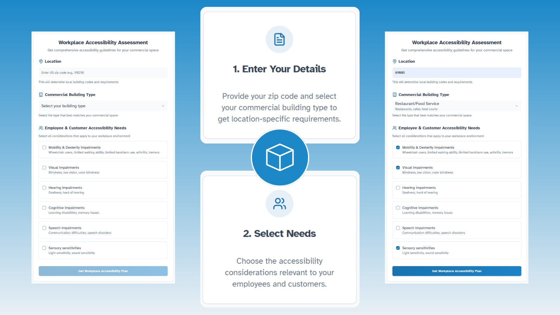 A11ySpaces workplace accessibility assessment screenshot