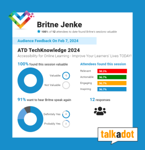 Audience Feedback - ATD TechKnowledge 2024