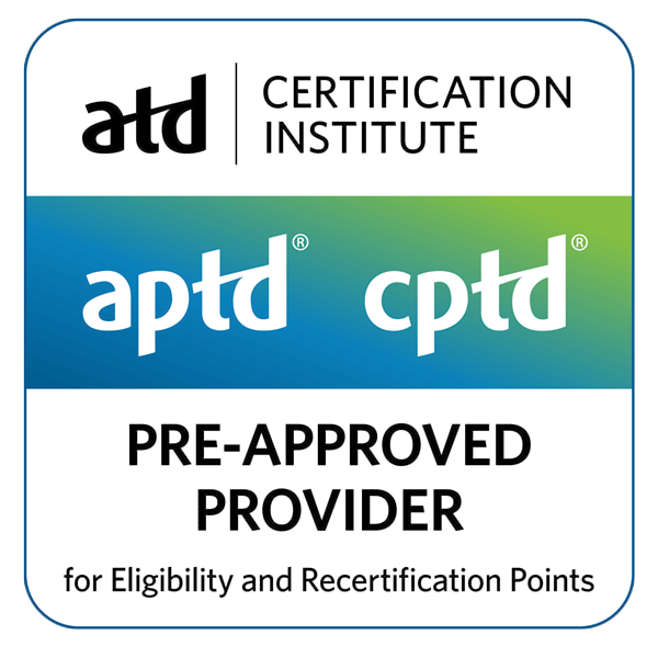 ATD Certification Institute - APTD CPTD - Pre-Approved Provider for Eligibility and Recertification Points