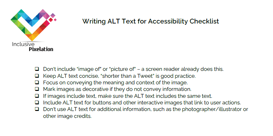 Writing ALT Text for Accessibility - inclusive pixelation