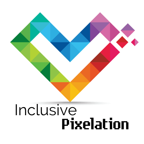 Inclusive Pixelation rainbow heart icon