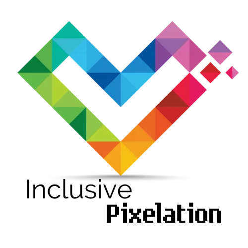Inclusive Pixelation rainbow heart icon